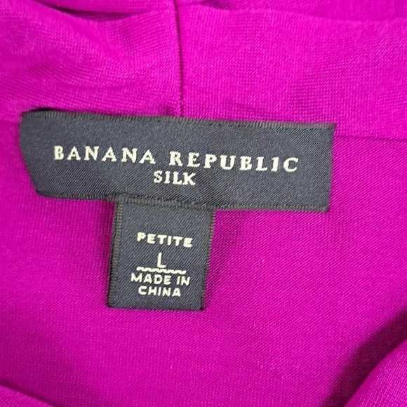 Banana Republic purple Silk Twist front top size Large petite - Picture 5 of 6